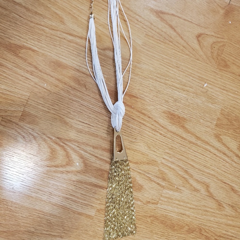 White leather necklace